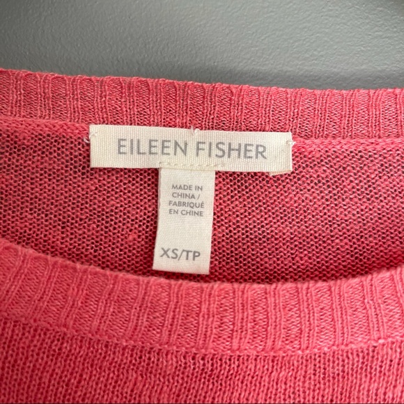 Eileen Fisher Organic Linen Stretch Box Top Coral - Picture 5 of 12